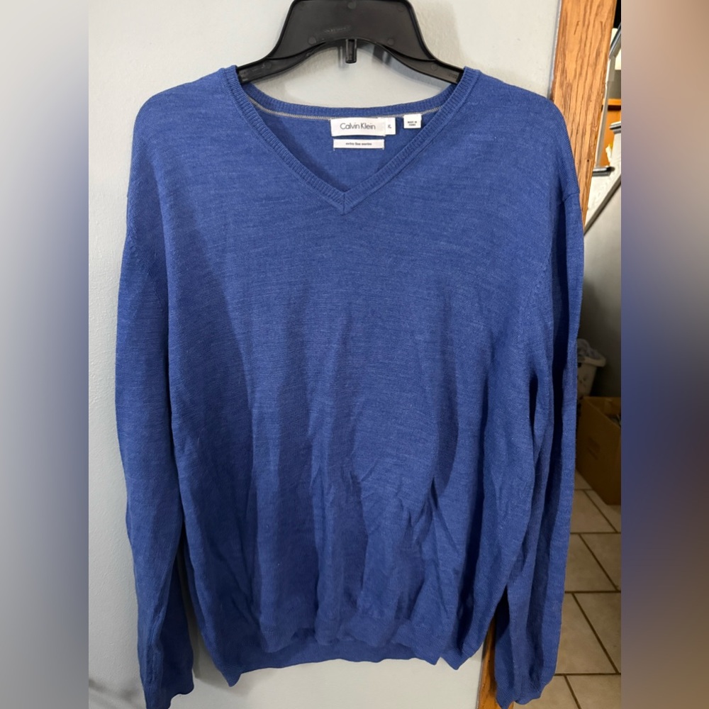 Calvin Klein Blue V-Neck Sweater